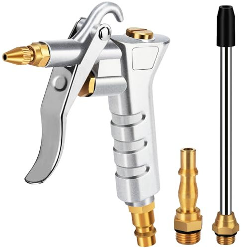 Oumuik,Air Blow Gun,Compressed Air Gun with Extension Nozzle with 1/4 BSP British & German High Pressure Pistol-Grip Connector Pneumatic Air Duster Cleaning Tool