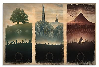 Karte von Mittelerde, Herr der Ringe, Poster auf Leinwand, Wandkunst, Fotodrucke, Poster, Raumdekoration, 60 x 90 cm
