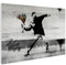 HEALANCY Bilder Banksy - KOMPLETT AUFHÄNGFERTIG - Wandbilder Wohnzimmer - Deko Modern - Schlafzimmer - Kunstdruck Wanddeko Küche - Street Art Graffiti