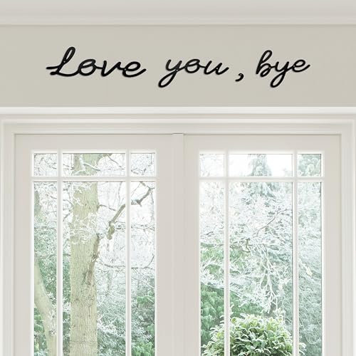 Ecqizer Love You Bye Sign Metal Wall Decor 29.5 x 4.9 inches