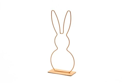 NaDeco Metallring Hase mit Fuß, in vielen Farben und Größen wählbar | Hasen Deko | Tischdeko Ostern | Dekoring | Osterdeko | Bastelring | Frühlings-Dekoration, Farbe:Orange, Größe:Hasenohr 29cm