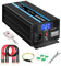 JIGUUN 6000W Wechselrichter Reiner Sinus Spannungswandler 24v 230v Mit 20A-Ladegerät und Netzvorrangschaltung und USV, 1 EU Steckdosen，Kabellose Fernbedienung und LCD-Anzeige
