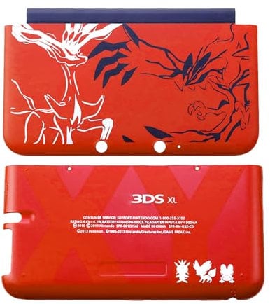 Color rojo para 3DSXL Carcasa de carcasa extra A/E Face Ruby, repuesto limitado, para consolas de juegos portátiles 3DS XL/LL 3DSLL, para Poket US Monsters Edition, placas de cubierta