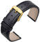 ANNEFIT Uhrenarmband 24mm, Schnellverschluss Lederarmband Ersatz mit Gold Schnalle (Schwarz)