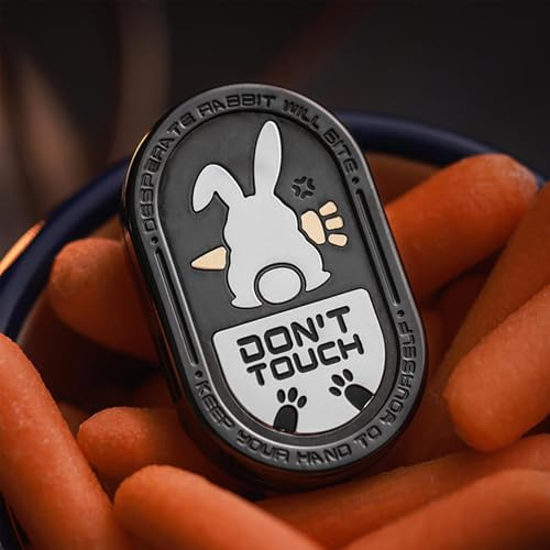 HIDEDC Desperate Rabbit Fidget Slider, Stainless Steel EDC Fidget Toys Stress Relief Toy for Adults, Executive Desk Toy for Keep Focus & Stress Relief (Black)
