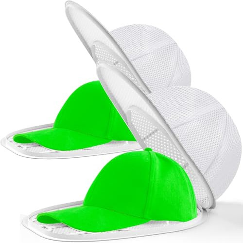 Coopache Wäschesack Cap Gestell zum Waschen Form Halter für Waschmaschine und Spülmaschine Hut Reiniger Basecap Waschgestell für Baseballmützen (2 Stück Weiß)