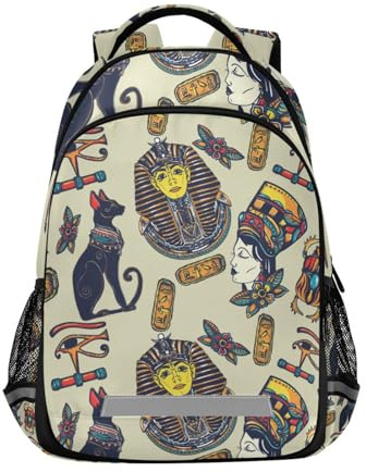 Ägyptischer Pharao, schwarze Katzen und Skarabäus, Rucksack für Teenager, Mädchen, Jungen, Kinder, Büchertasche, Laptop, Notebook, Tablet, Schultasche, leichter Rucksack, elementar, Mittelhohe