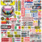 Motorrad Aufkleber Set 3 Bilder Motorrad Tuning Sponsoren Racing Aufkleber Folie Aufkleber Set Wetterfest Stickersracing MTB Aufkleber Sticker für Motorrad Skateboard Rollerhelm und Autos(C)