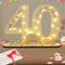 Seutgjie Deko 40 Geburtstag Frau Mann, Geldgeschenke Geburtstag 40 Originelle Holz Schild Gästebuch mit LED Lichterkette für Männer Frauen Rubinhochzeit Jubiläum Tischdeko 1985-2025
