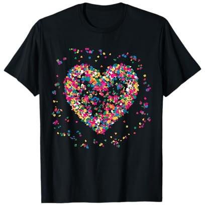 Konfetti Herz Karneval Fasching T-Shirt