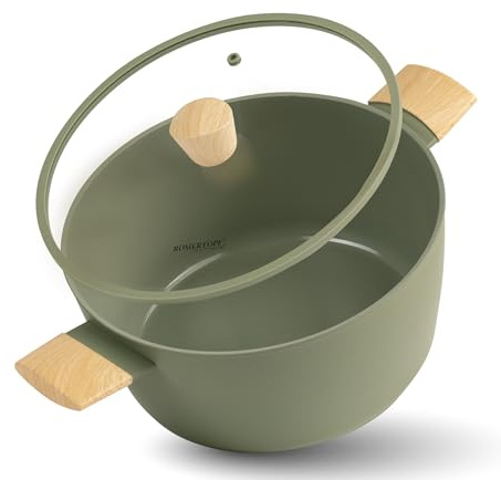Römertopf Pentola Antiaderente 24 cm con Coperchio in Vetro, Verde | Alluminio con rivestimento antiaderente senza PFAS, Ø 24 cm, 4,0 l, coperchio in vetro