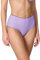 Goldenpoint Donna Costume da Bagno Lamè - Parte Bassa del Bikini - Brasiliana Fianco Alto in Tessuto Doppiato Tinta Unita con Lurex Taglia S Colore Lavanda