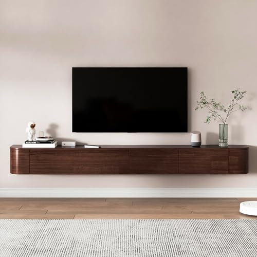 FGNIXLN TV Lowboard,200CM TV Schrank,Lowboard Hängend, Fernsehschrank Für Das Wohnzimmer, Geeignet Für Das Wohnzimmer Und Schlafzimmer (Braun, 200CM)