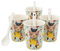 Allen Designs Country Cat Lot de 4 tasses et cuillères Hauteur 7 cm