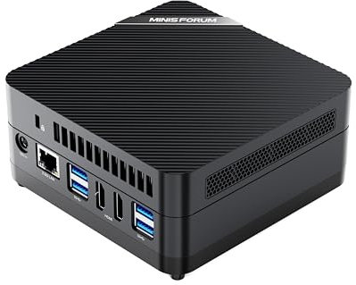 MINISFORUM UM690L Slim Mini PC, AMD Ryzen 9 6900HX Mini Computer (8C/16T, up to 4.9 GHz), 16 GB LPDDR5 and 1 TB PCIe 4.0 SSD, DP/HDMI 2.1/USB 4, 4 x USB Type-A, WiFi 6E/BT 5.3