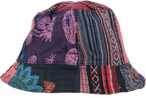 GURU SHOP Sommerhut, Patchwork Schlapphut, Fischerhut | Hut aus buntem Baumwollstoff, angenehmes Futter, luftiges Material, fair gehandelt, Unikat aus Nepal.