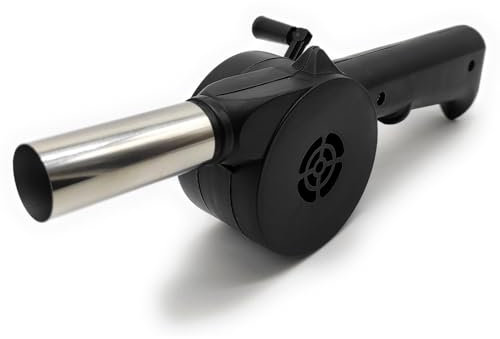 Acan Tradineur - Soplador Manual para Barbacoa, Ventilador portátil con manivela, BBQ, chimeneas, Cocina, Camping, Aire Libre - 24 cm