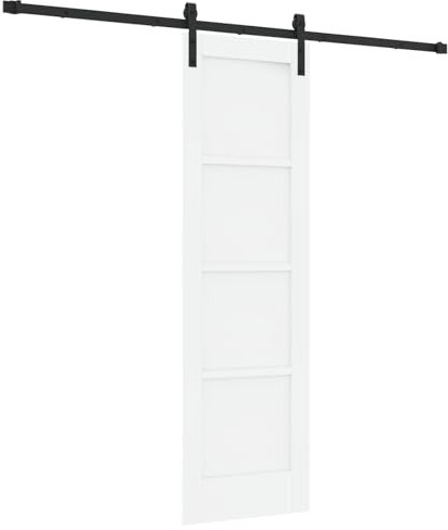 vidaXL Porta Scorrevole con Set di Ferramenta Bianca 61x198,5 cm in Legno Massello di Pino