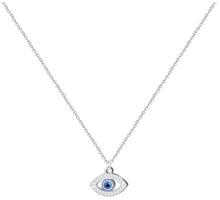 cotigo Collier œil turc amulette de protection spirituelle avec pierre bleue – Contre le mauvais œil | Nazar | Œil grec | Collier de protection pour femme et homme.