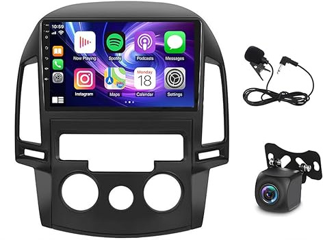 Radio de coche 2 DIN para Hyundai I30 2006 – 2011 Head Unit 9 pulgadas pantalla táctil Android 14 con inalámbrico Carplay Android Auto DAB GPS navegación Bluetooth WiFi cámara trasera FM/RDS 2+32G