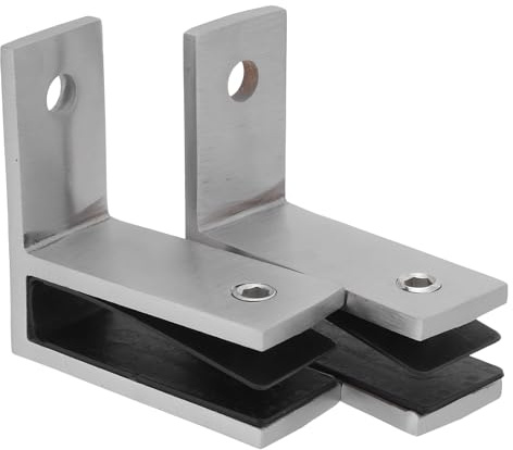 Glasbefestigungsklammer für Geländer, Edelstahl, 2 Stück, 10 bis 12 Mm | Wandmontage für Balkon und Terrasse, Silbernes Finish, 9mm Wandabstand, für Glas an Schrank oder Deck