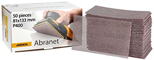 Mirka Abranet Netz-Schleifstreifen 81x133 mm Klett/Korn P400 / 50 Stk/zum Schleifen von Holz, Spachtel, Lack, Kunststoff / 5417805041