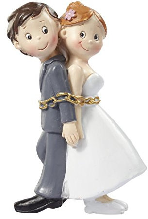 Figurine Couple de mariés enchaînés Décoration de gâteau 8 cm