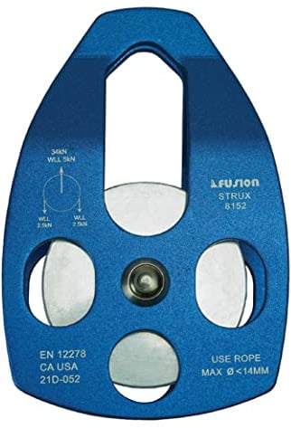 Fusion Climb Strux Aluminum Rescue Side Swing Pulley Matte Blue 34KN (FP-8152-BLU)
