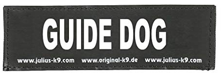 Interchangeable Patches, 1 Pair, GUIDE DOG, Size: Large, Black