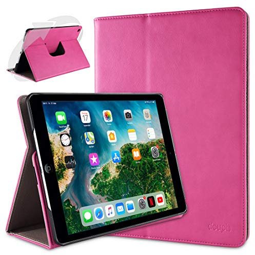 doupi Deluxe Protección Funda para iPad Air (1. Gen.), Smart Sleep/Wake Up función 360 Grados giratoria del Caso del Soporte Bolsa, Rosa