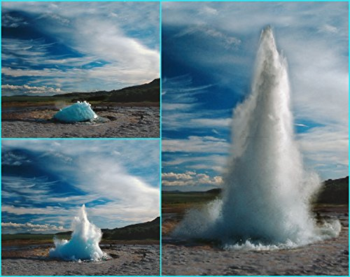 Edition Colibri Lentikular-Postkarte Geysir in Island – Wackelkarte Wechselbild Naturmotiv, A6