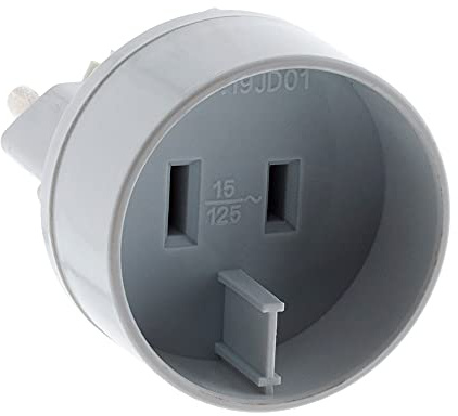 Zenitech Adaptateur Prise Voyage USA vers UE - Prise mâle UE vers Prise Femelle US - Blanc
