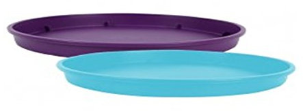 Untersetzer LINEA, d=24cm, H=2,5cm Petrolblau Polypropylen Blumenkasten Pflanzgefäß Blumenkasten Pflanzgefäß Kräuterkasten Umtopf Gartentopf Pflanzentöpfe Gefäß Kübel Balkon Blumentopf Kunststoff