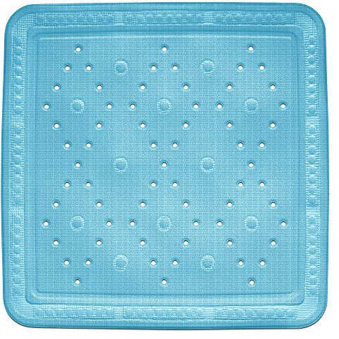 kela 22377 Duschwanneneinlage, Mit Sauger, PVC-Weichschaumbeschichtet, 55 x 55 cm, Kreta, hellblau