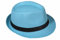 Strohhut Panama Fedora Trilby Gangster Hut Sonnenhut mit Stoffband Farbe:-Himmelblau (Strohhut) Gr:-54