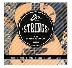 EKO GUITARS | Set corde chitarra classica Nylon 28-43, Tensione Media, Scalatura .028-.043, Suono Bilanciato e Definito, Compatibili con tutti i modelli