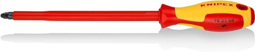 KNIPEX Screwdriver, VDE-Tested 320 mm, 98 25 04 | For Cross Recessed Screws Pozidriv Insulating Multi-Component Handle