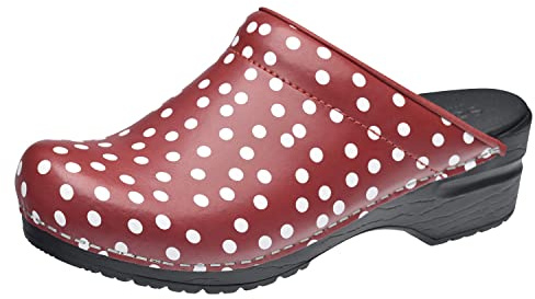 Sanita Fenja offener Clog | Original handgemacht | Flexibler Lederclog für Damen