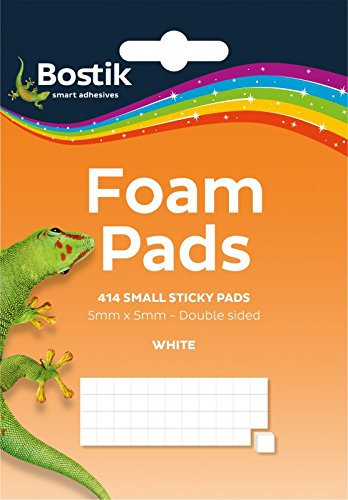 Blu-Tack 6 x Bostik Self Adhesive Double Sided Sticky Foam Pads 5mm x 5mm 414 pads per pack 805958