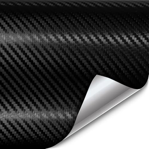 VVIVID XPO Rouleau de Vinyle pour Voiture en Fibre de Carbone Noire avec Technologie de libération d'air 1,5 x 0,3 m VViViD