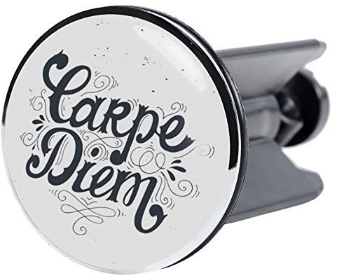 Sanilo Waschbeckenstöpsel Carpe Diem, schöner Stöpsel für das Waschbecken, universal mit Motiv