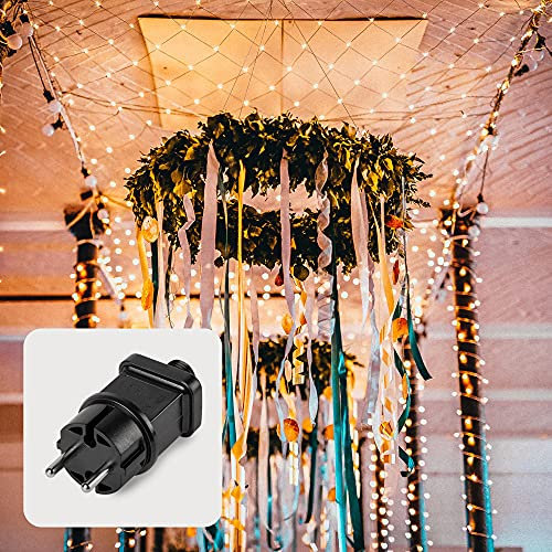 hellum-Lichternetz außen warmweiße Buschbeleuchtung 208 warm-weiße LED 3x3m für Balkon Hauswand Beleuchtung von Pavillon Garten für Party Weihnachten Hochzeit <59 lm, für Innen und Außen 576238