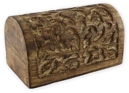 Budawi® kleine Holztruhe Lebensbaum Mangoholz Holzbox Holzkiste Schmuckkästchen