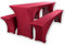 Gräfenstayn® Leopold Stretch - Biertischhussen-Set 3 TLG für Bierzeltgarnitur - 50cm oder 70cm Tischbreite - mit Öko-Tex Siegel Standard 100 : Geprüftes Vertrauen 30566 (Bordeaux, 50x220cm)