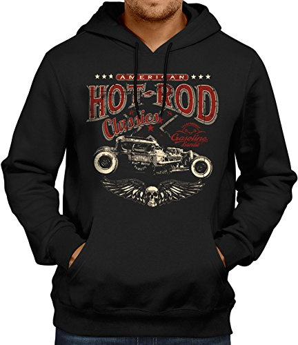 GASOLINE BANDIT Original Rockabilly Biker Racer Kapuzen-Pullover: Hot Rod Classic-L
