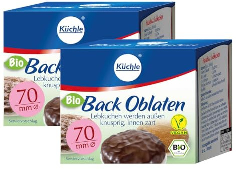 Küchle runde Back Oblaten 70mm Ø 71g - Lebkuchen bleiben innen zart (2er Pack)
