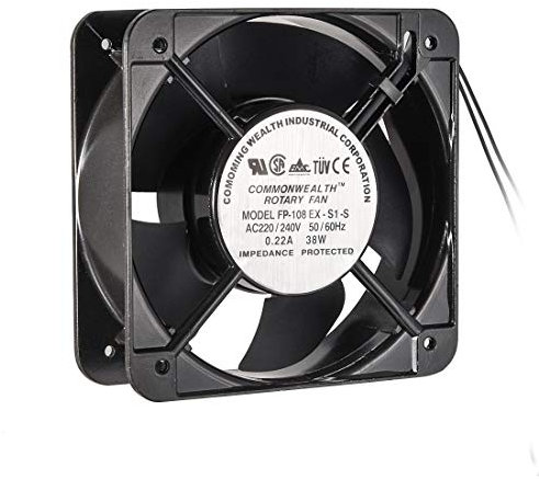 sourcing map Ventilador de enfriamiento150mm x 150mm x 50mm FP-108 AC 220/240 0,22A Rodamientos de Desplazamiento de Larga duración