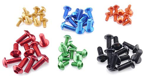 Aluminium Schrauben M6 M8 Innensechskant Alu eloxiert bunt 6mm 8mm, Farbauswahl:Schwarz eloxiert, Menge:M6x20-50er Set
