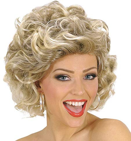 NET TOYS 50er Jahre Perücke für Damen - Blond - Rock'n'Roll Kurzhaarperücke Rockabilly-Perücke, Einheitsgröße, Kunsthaar