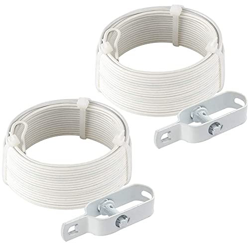 Amagabeli Garden Home 2 mm x 12,5 m x 2 piezas de alambre de tensión rollo de alambre de hierro metálico laminado blanco y 2 tensores de alambre de púas de longitud 95 mm recubierto de PVC WR4 DA101